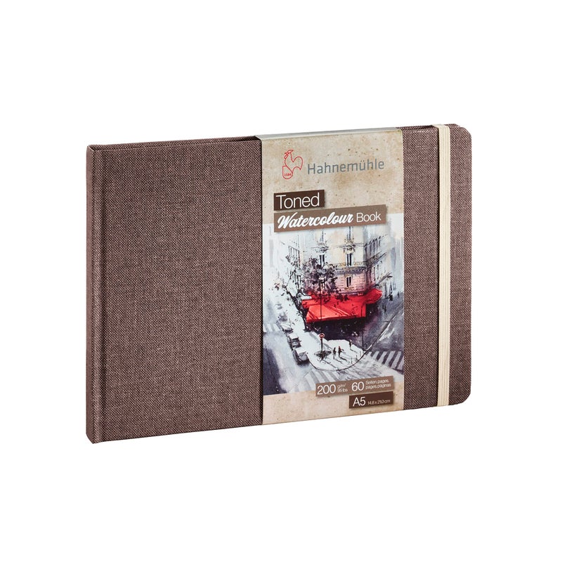 HahnemÃ¼hle ورق مائي مصقول 200غ/م² بيج، دفتر مائي، A5، أفقي 30 ورقة - Image 1